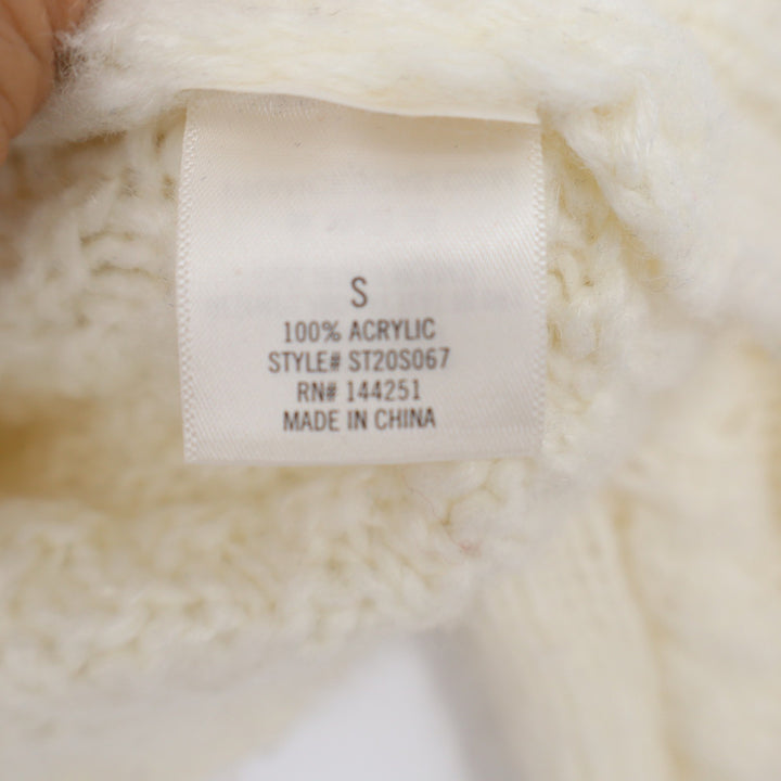 Harper Heritage Cream Cable Knit Turtleneck Sweater Womens Small