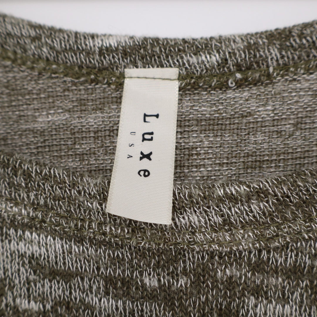 Luxe Sweater Dress Womens Heather Grey Scoop Neck Asymmetrical Hem Raglan Sleeve