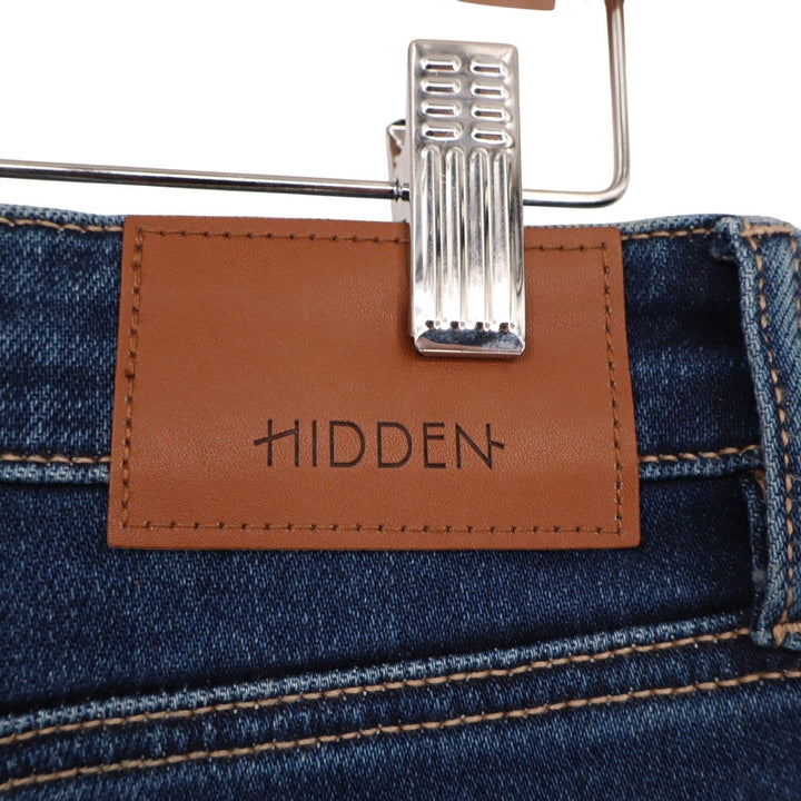 Hidden Los Angeles Jeans Womens 26 Blue Denim Whiskered Stretch Raw Hem Wide Leg