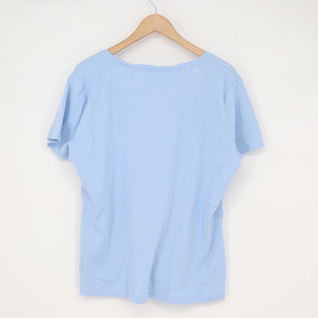 Tommy Hilfiger Mens XXL Light Blue Cotton V-Neck Short Sleeve Logo T-Shirt
