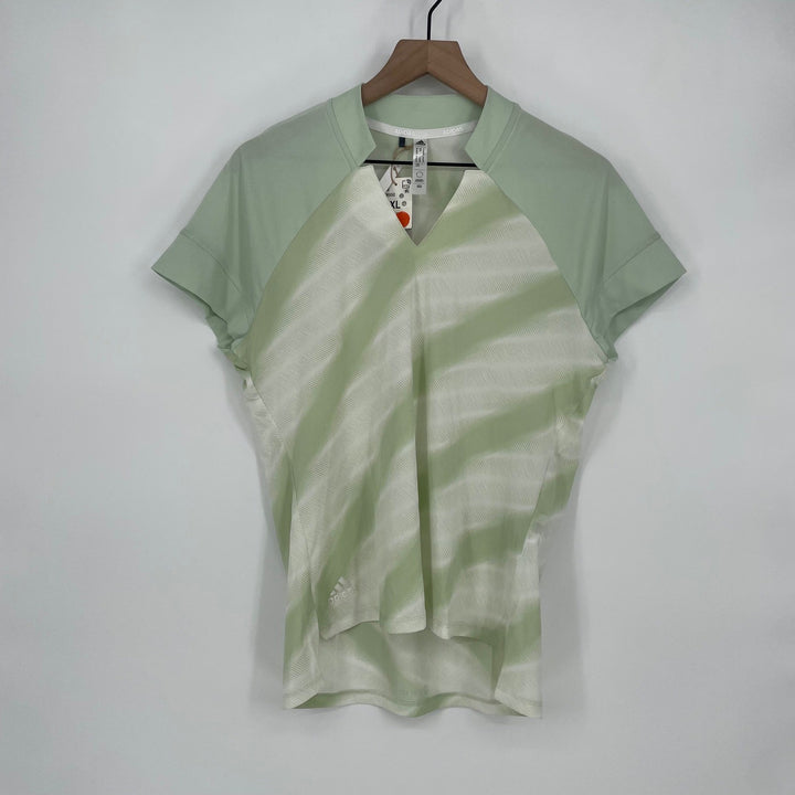 Adidas HEAT RDY Short Sleeve Polo Shirt Muted Green Tie Dye Athletic XL