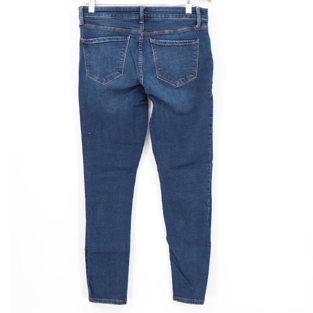 Old Navy Rockstar Skinny Jeans Womens 10 Dark Wash Distressed Ripped Mid Rise