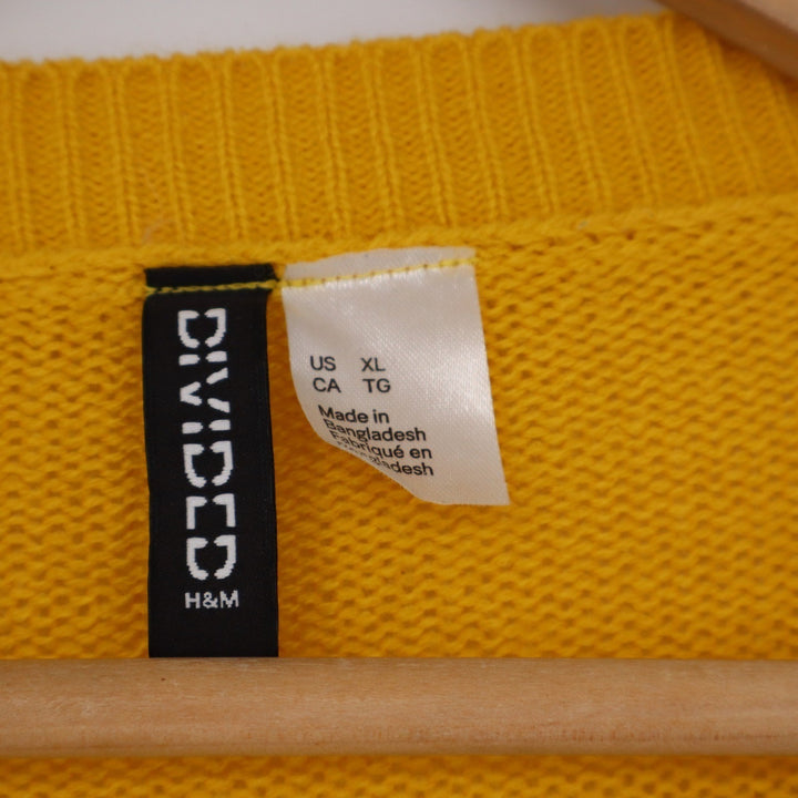 H&M Divided Mustard Yellow Crew Neck Relaxed Knit Sweater XL