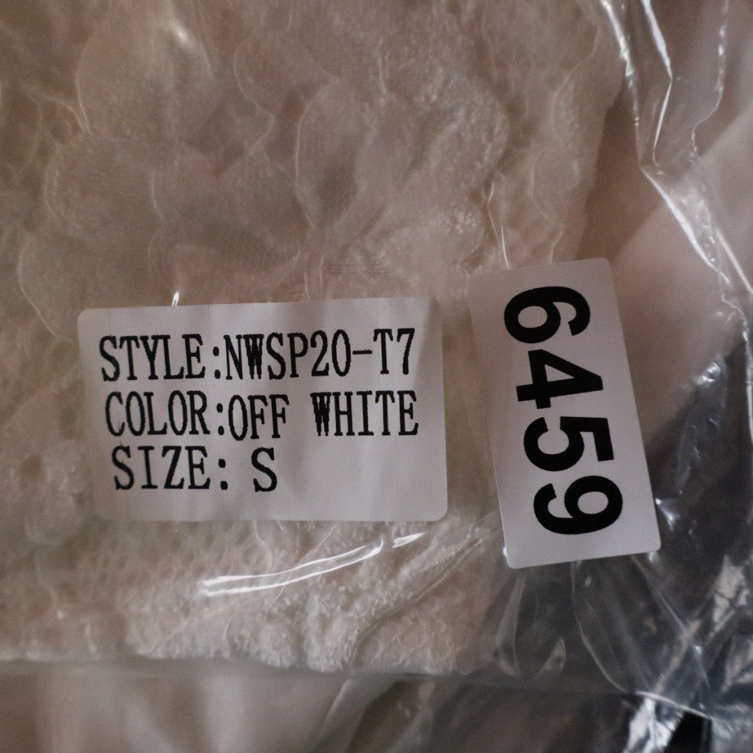 Off White Lace Bustier Crop Top Sweetheart Strapless Zip Back NWSP20-T7 Small