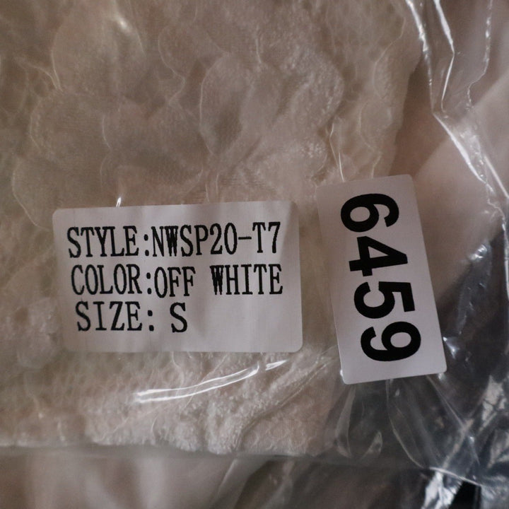 Off White Lace Bustier Crop Top Sweetheart Strapless Zip Back NWSP20-T7 Small