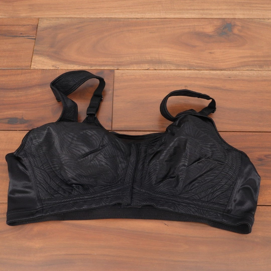 Playtex 18 Hour Front Close Back Support Wireless Bra 40B Black Posture Boost