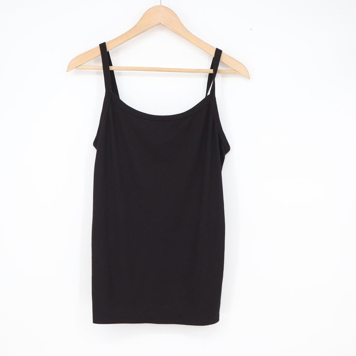 No Boundaries Womens XL Black Ribbed Cami Scoop Neck Spaghetti Strap Tank Top
