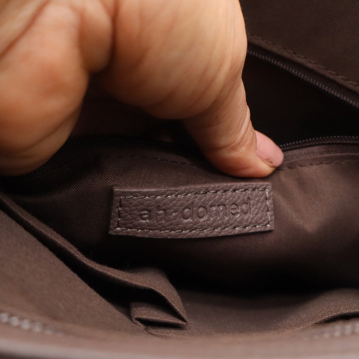 Ahdorned Brown Vegan Leather Messenger Bag with Southwestern Guitar Strap