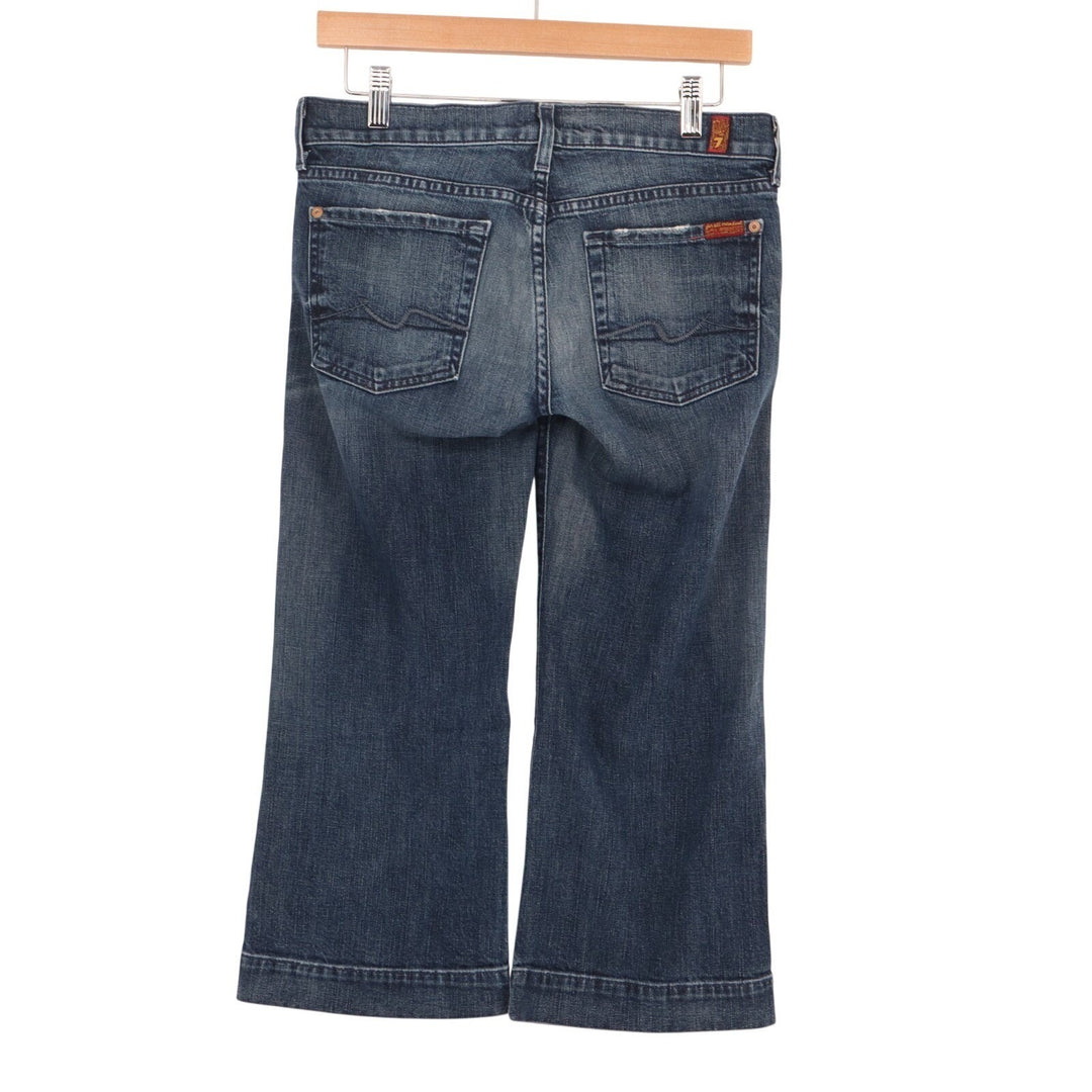 7 For All Mankind Dojo Crop Jeans Womens 27 Blue Denim Cotton Stretch Straight