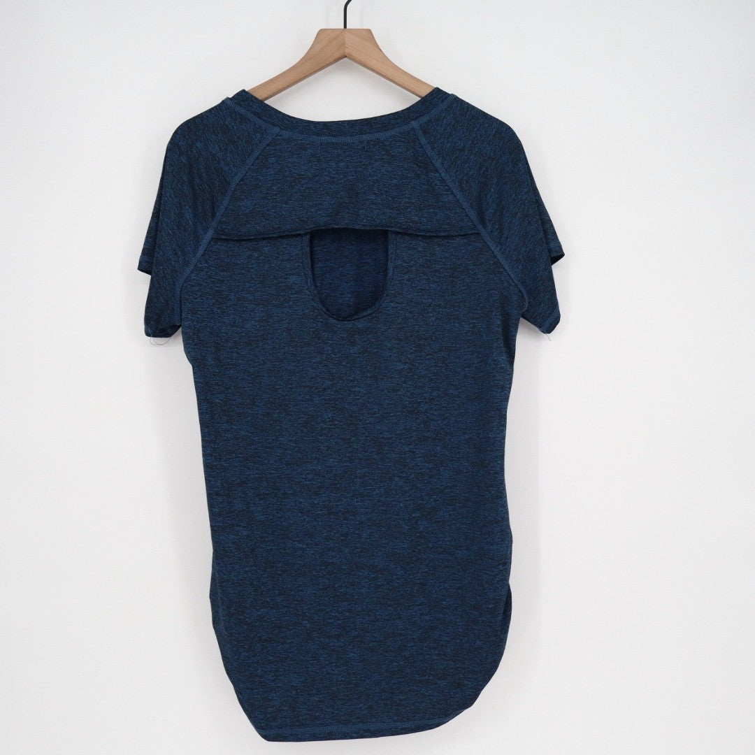 Ninedaily T-Shirt Womens XL Navy Stretch Crew Neck Raglan Sleeve Active Wear