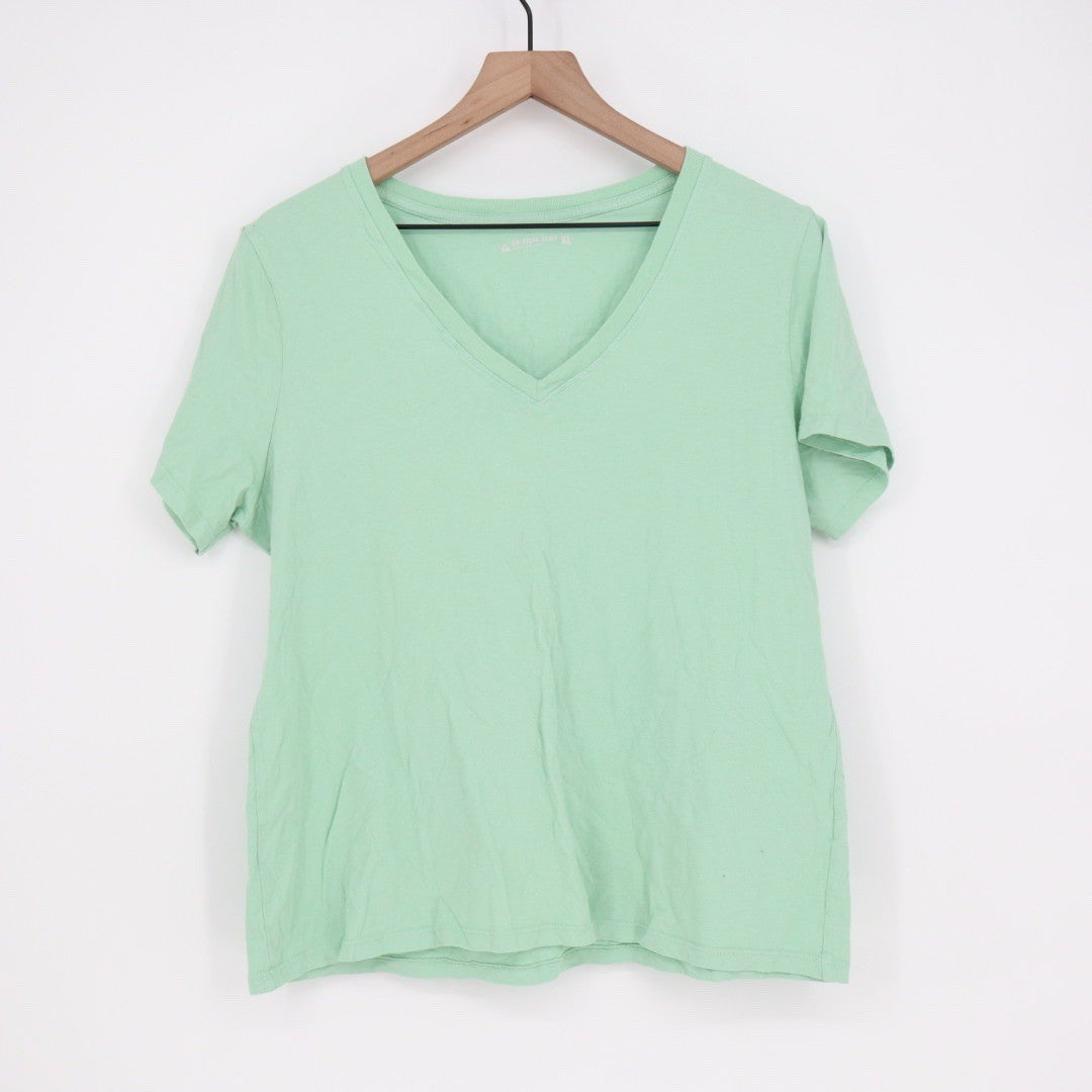 American Giant XL Seafoam Green V Neck T Shirt Made in USA Cotton