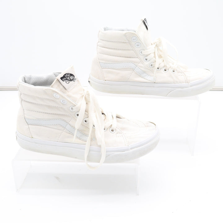 Vans Sk8-Hi High Top Sneakers Off White Canvas Skate Shoes Womens 6.5