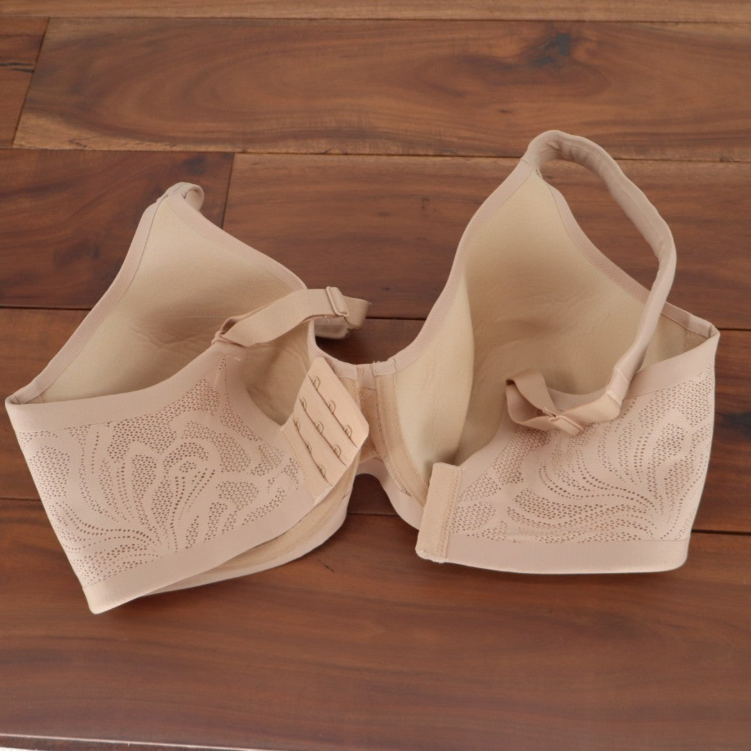 Bali Coolest Smoothing Underwire T-Shirt Bra Womens 34D Beige Stretch Padded
