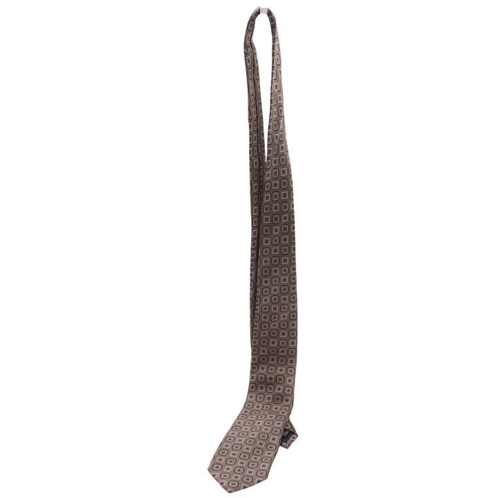 Jos A Bank Executive Collection Brown Silk Geometric Medallion Necktie