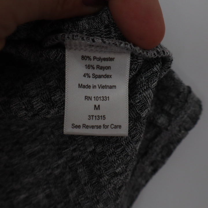 Charlotte Russe Grey Space Dye Ribbed Short Sleeve Crew Neck Top Size M