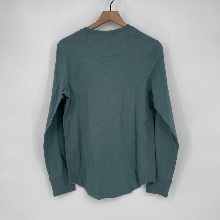 Threads 4 Thought Long Sleeve Henley Shirt Succu Teal Organic Cotton Size S