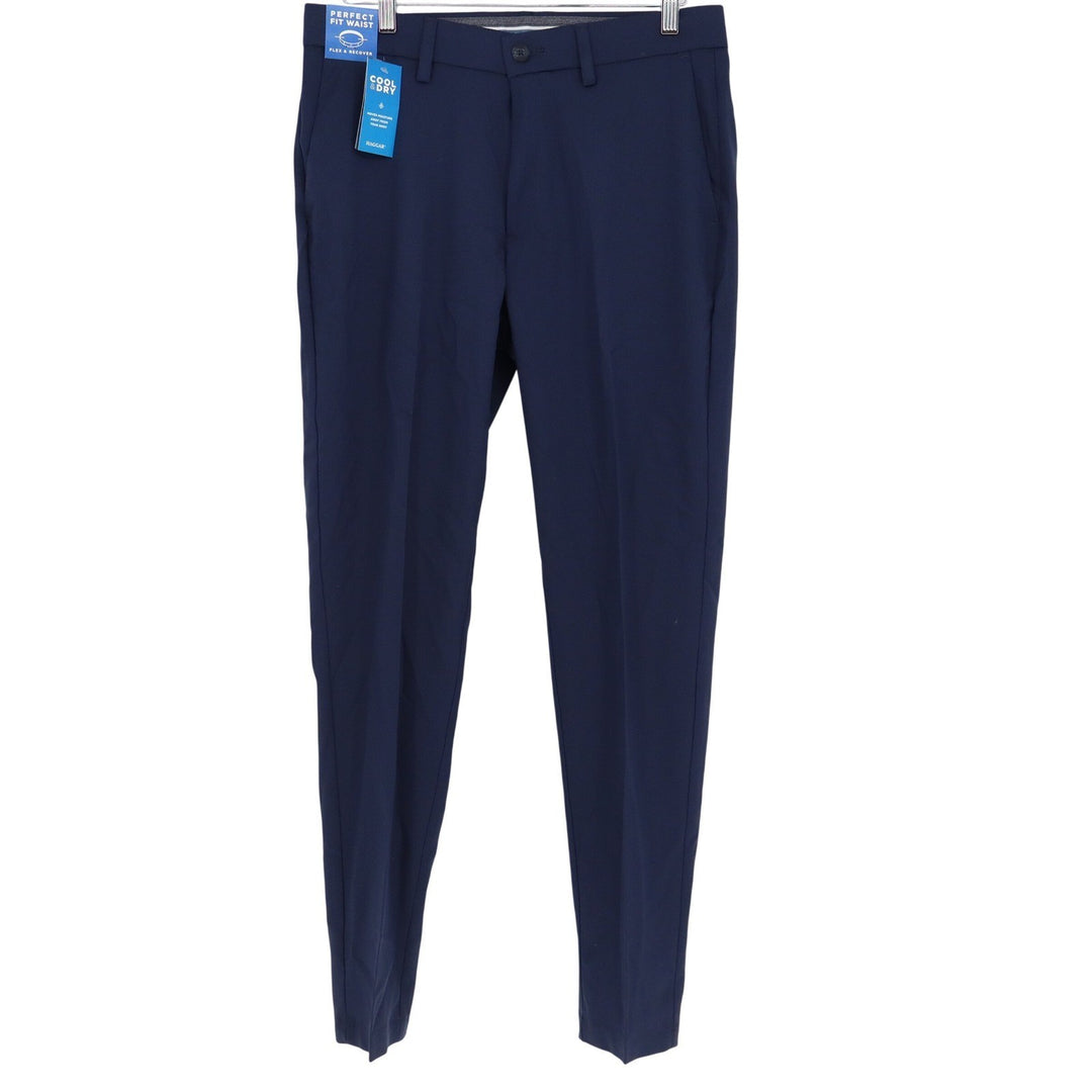 Haggar Cool Right Performance Flex Slim Fit Pants 32x32 Midnight Blue