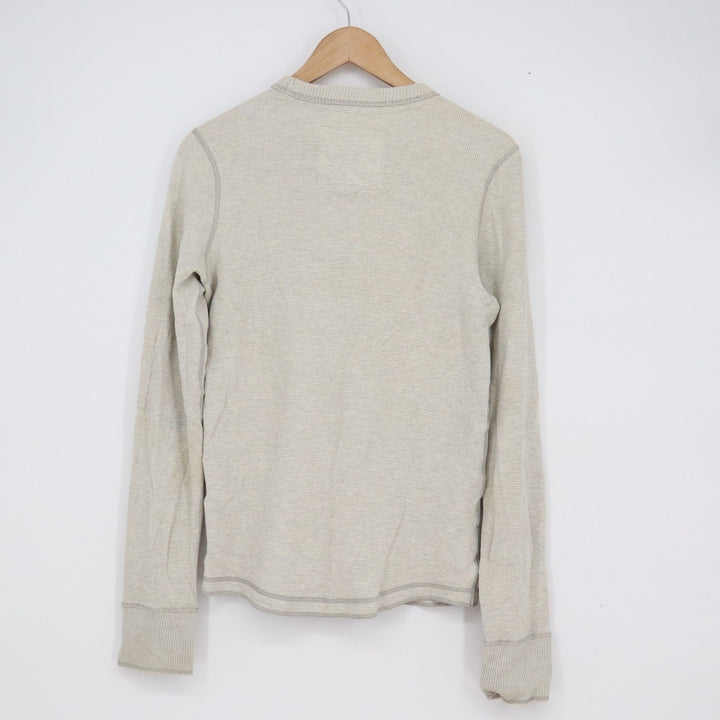 Abercrombie & Fitch Mens Muscle Fit Waffle Knit Thermal Shirt Gray Small