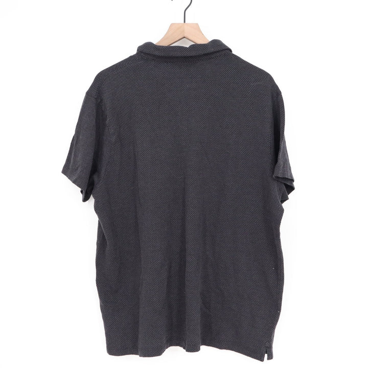 Dkny Polo Shirt Mens XL Charcoal Cotton Textured Short Sleeve Golf Spread Collar