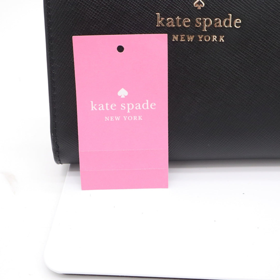 Kate Spade Staci Black Saffiano Leather Medium Bifold Wallet New