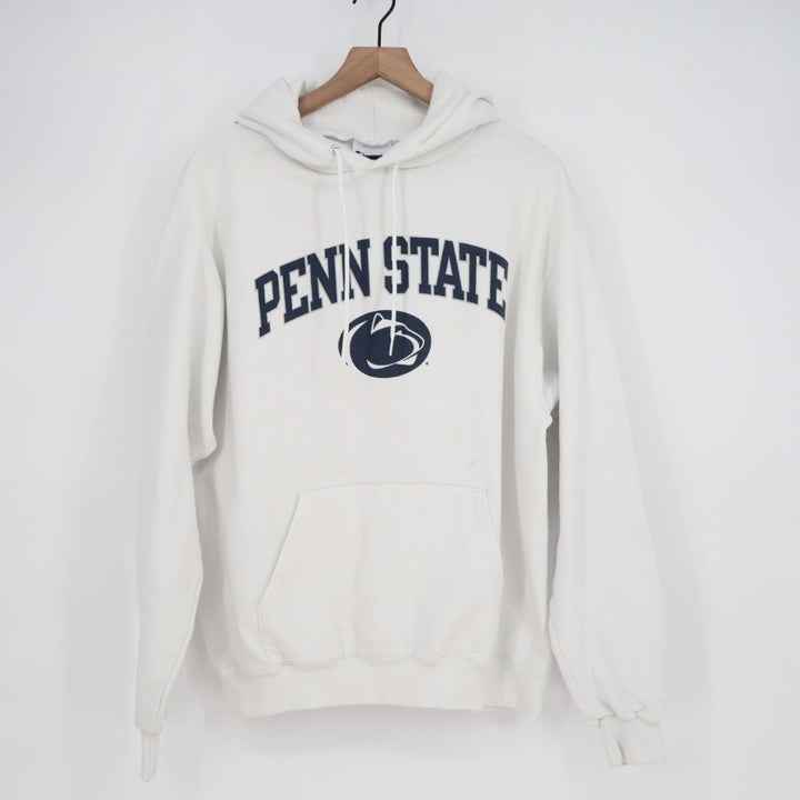 Penn State Nittany Lions Hoodie Mens Large White Champion Fleece Kangaroo Pocket