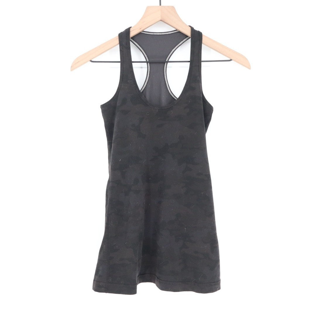 Lululemon Athletica Tank Top Womens Black Camo Racerback Scoop Neck Pullover