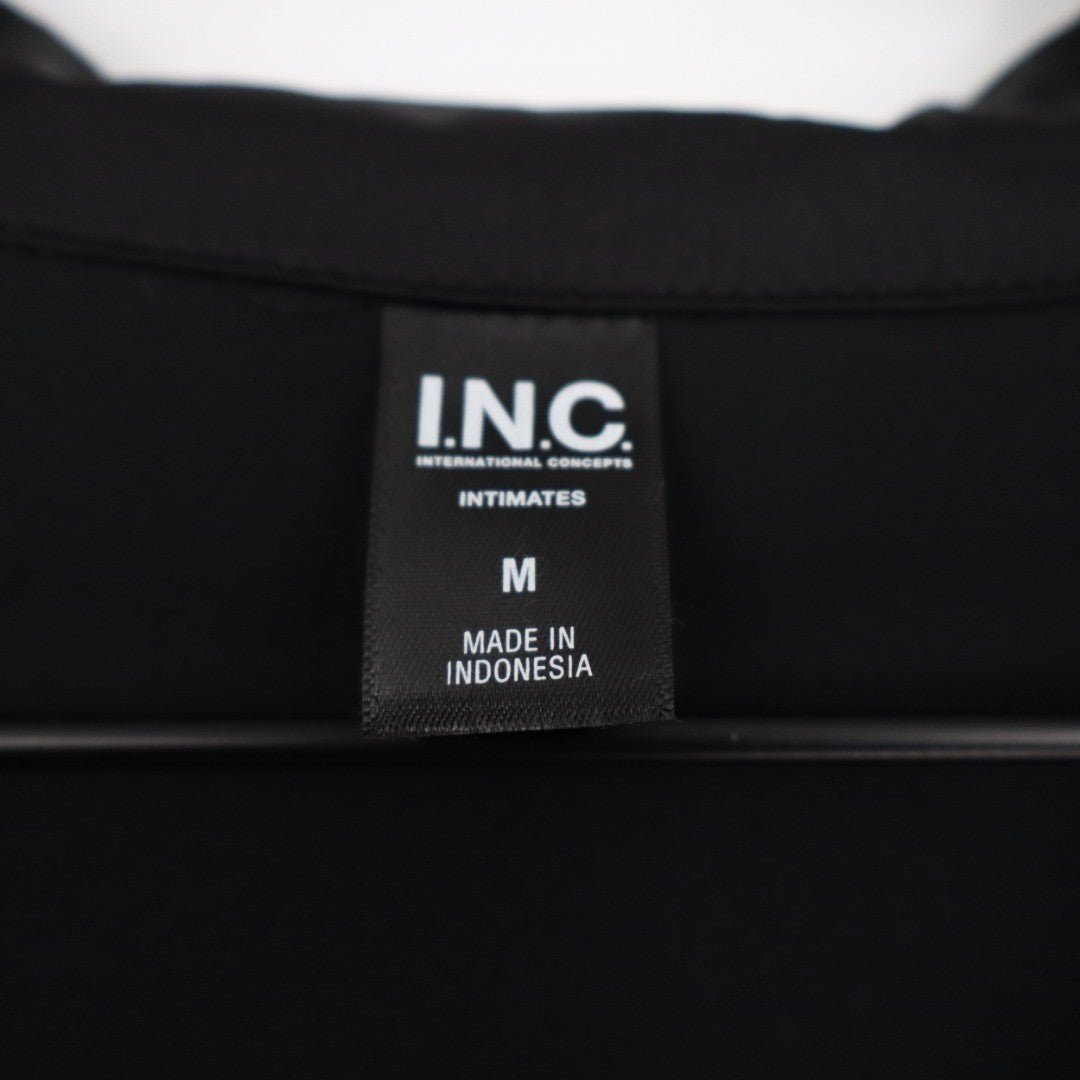 I.N.C International Concepts Intimates Pajama Shirt Womens M Black Notch Collar