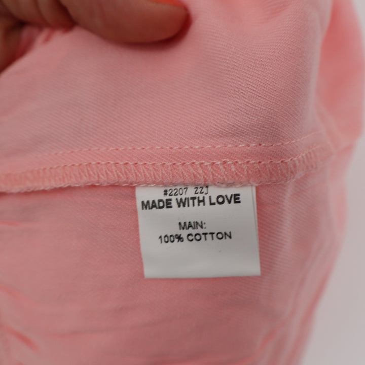 Shy Velvet Pink Cotton Cutout Mini Dress Twisted Front Puff Sleeve Large