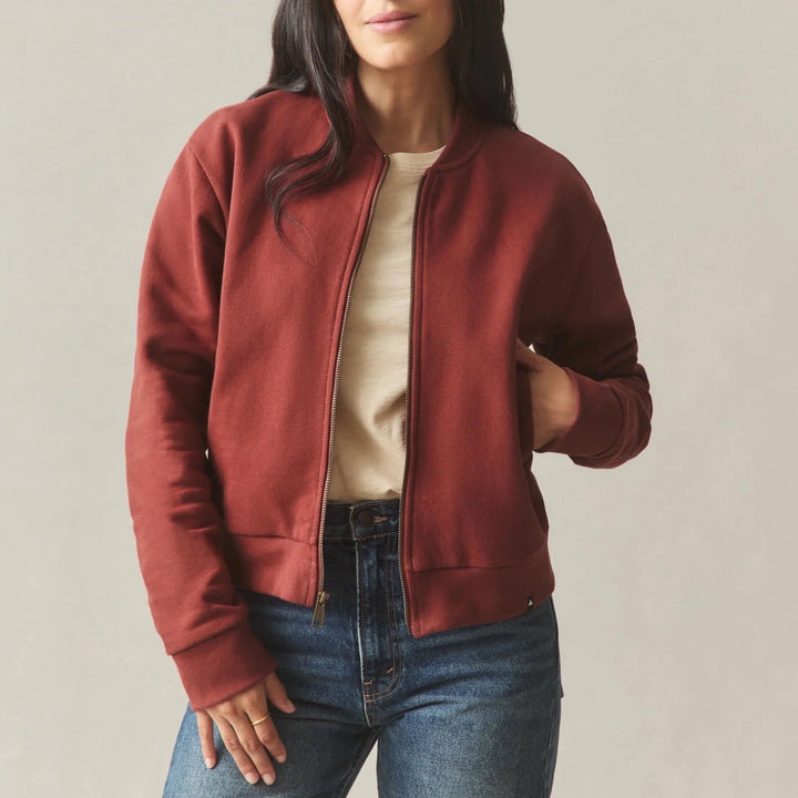 American Giant Women's Fleece Bomber Jacket Size S Made in USA