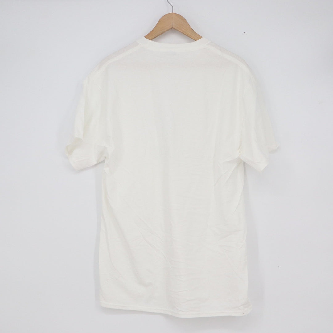 Adidas Originals Trefoil Graphic T-Shirt Mens Large White Cream Short Sleeve Tee