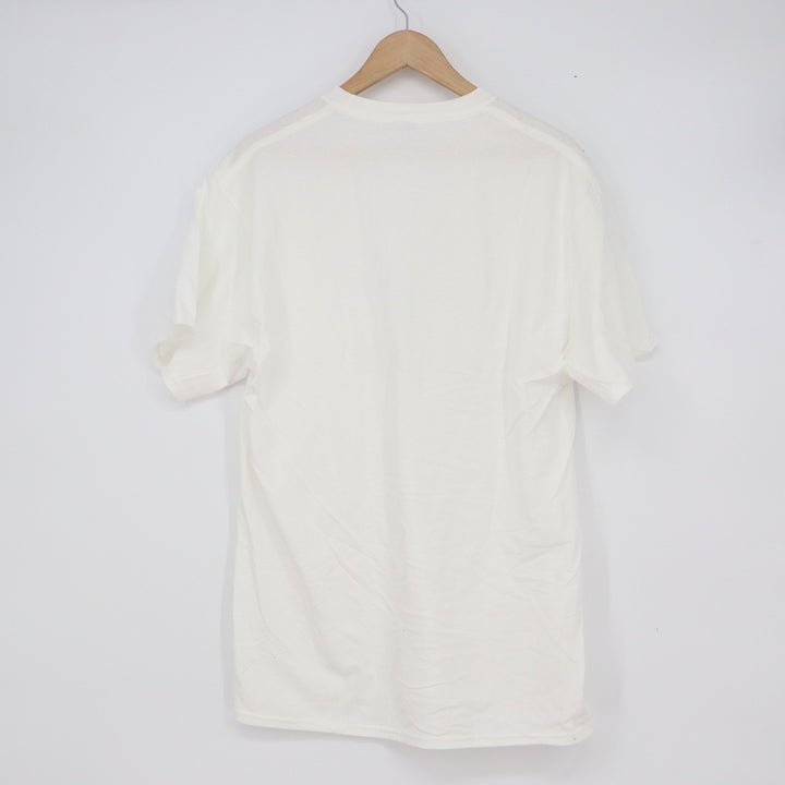Adidas Originals Trefoil Graphic T-Shirt Mens Large White Cream Short Sleeve Tee