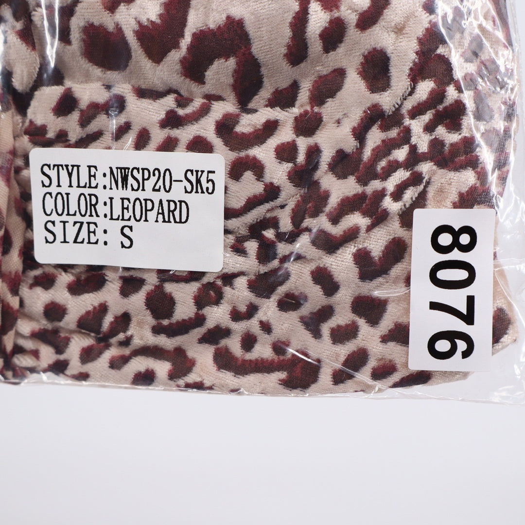 Naked Wardrobe Leopard Print Ruched Ruffle Mini Skirt Small