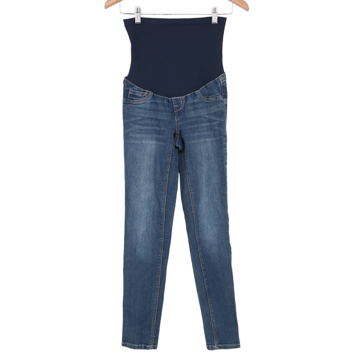 Evermore Denim Maternity Skinny Jeans Medium Wash Over Belly Panel Small