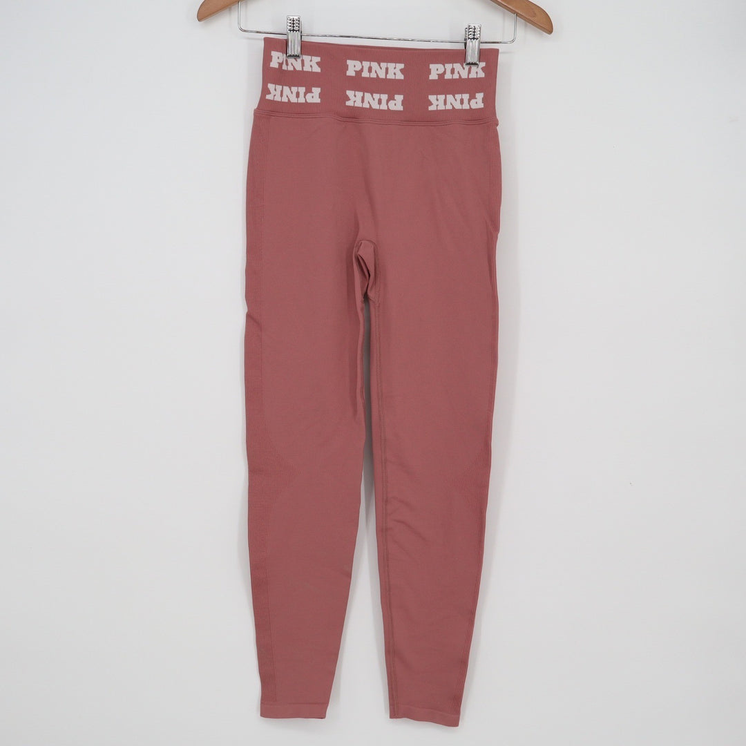 Victoria's Secret PINK Seamless High Waist Logo Leggings Rose Mauve Small