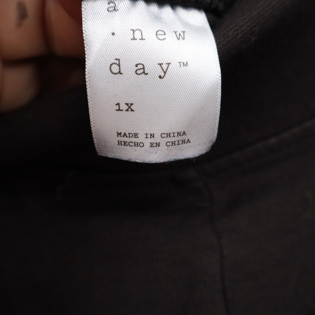 A New Day Black High Rise Leggings Plus Size 1X Rayon Blend Stretch Pull On Pant