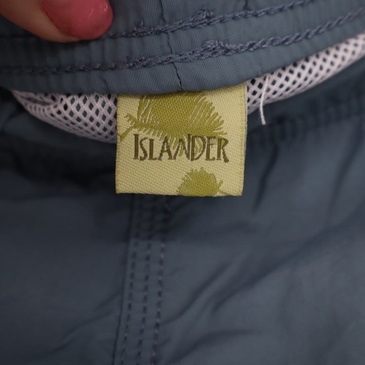 Islander Swim Trunks Mens 3X Blue Mesh Lined Back Pocket Solid Good