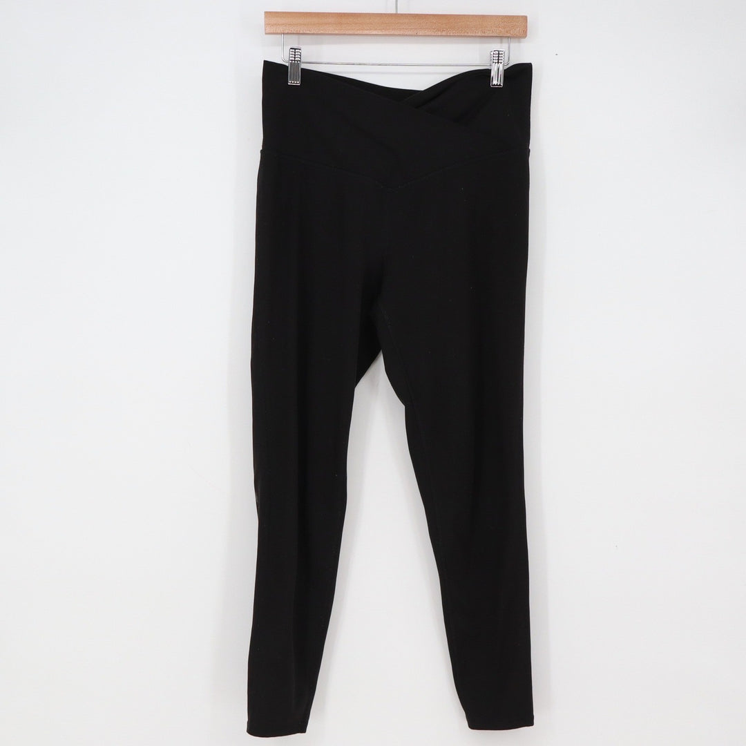 DSG Leggings Womens M Crossover Waist Black High Rise Stretch Good