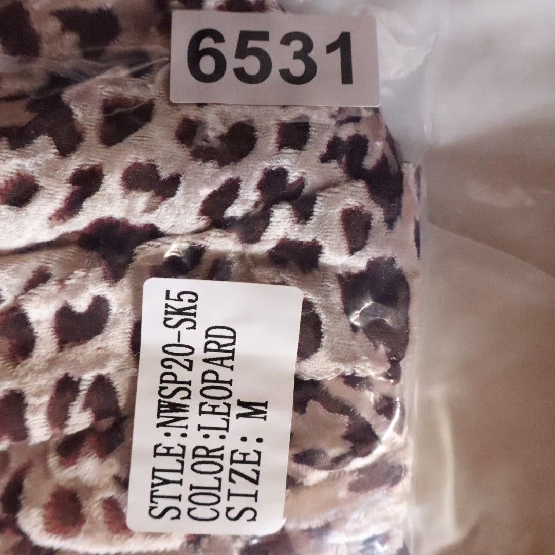Naked Wardrobe Leopard Print Asymmetrical Ruffle Mini Skirt Brown M