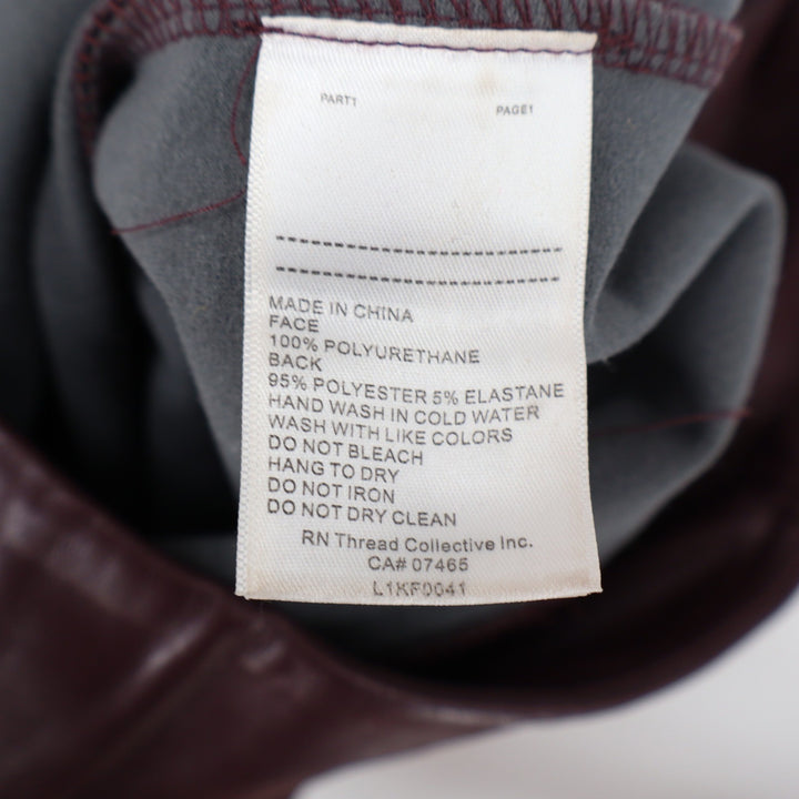 Laundry by Shelli Segal Leggings Women's M Burgundy Faux Leather