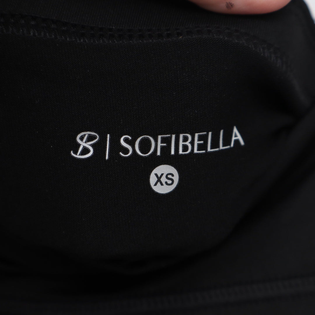 Sofibella 7007 15" Athletic Skort Black XS UPF 50 Moisture Wicking Tennis Golf
