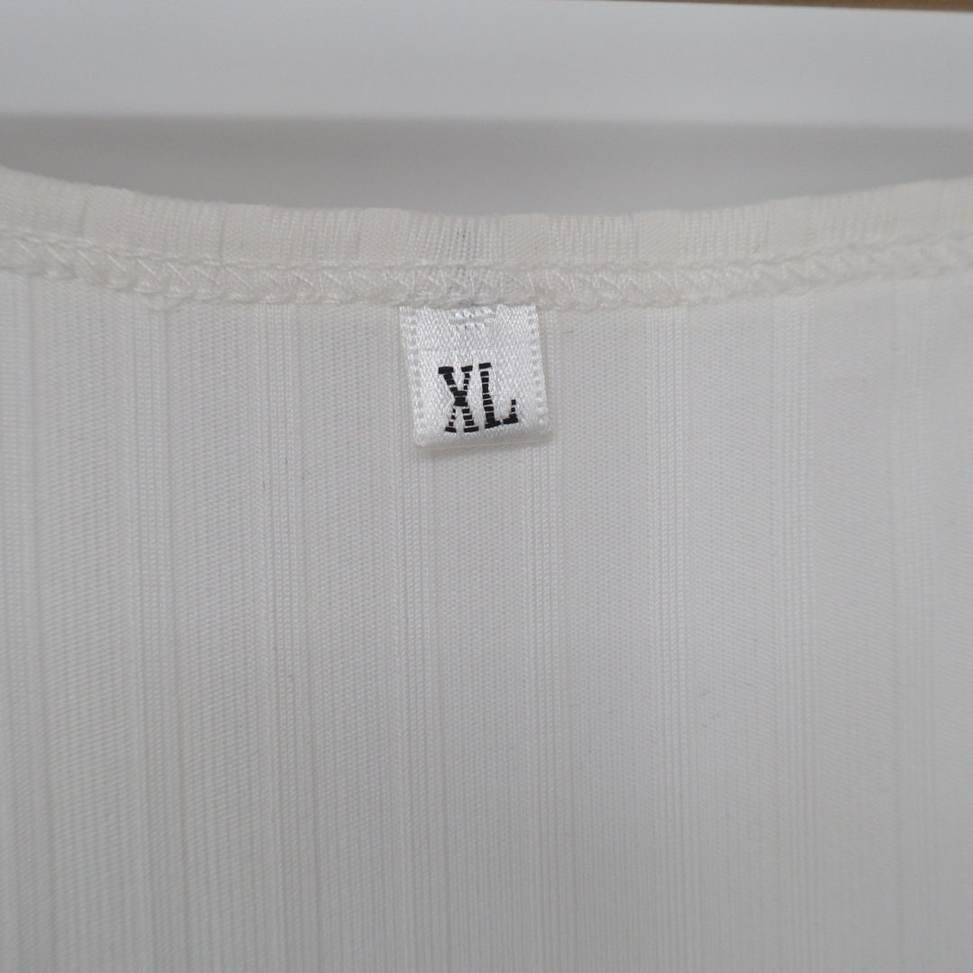 Unbranded Cream Ribbed Knit Scoop Neck Tank Top Sleeveless XL