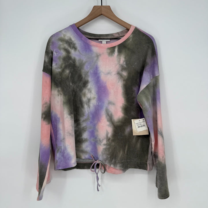 14th & Union Sweatshirt Womens Medium Multicolor Tie Dye Cotton Drawstring Hem