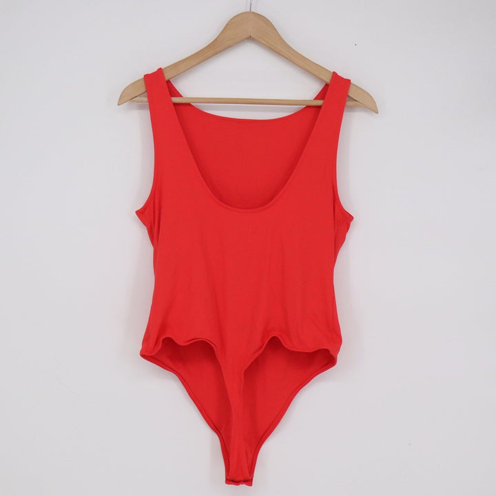 Aeropostale Seriously Soft Sculpt Bodysuit Red Sleeveless Scoop Back L