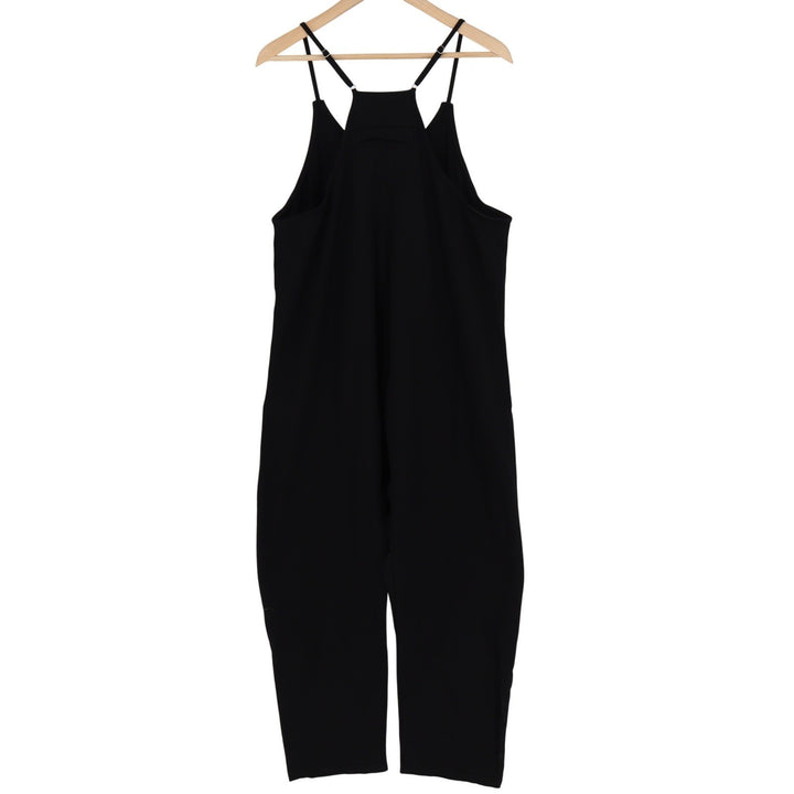 Authentic Black Cotton Harem Jumpsuit Adjustable Straps Pockets Small