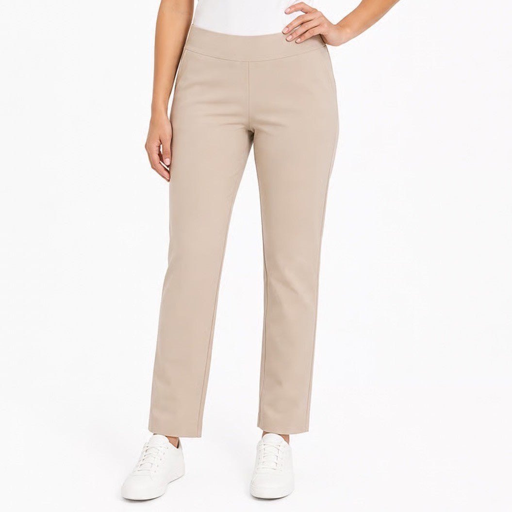J.McLaughlin Lexi Tan Beige Pull On Slim Leg Stretch Pants Womens Size 10