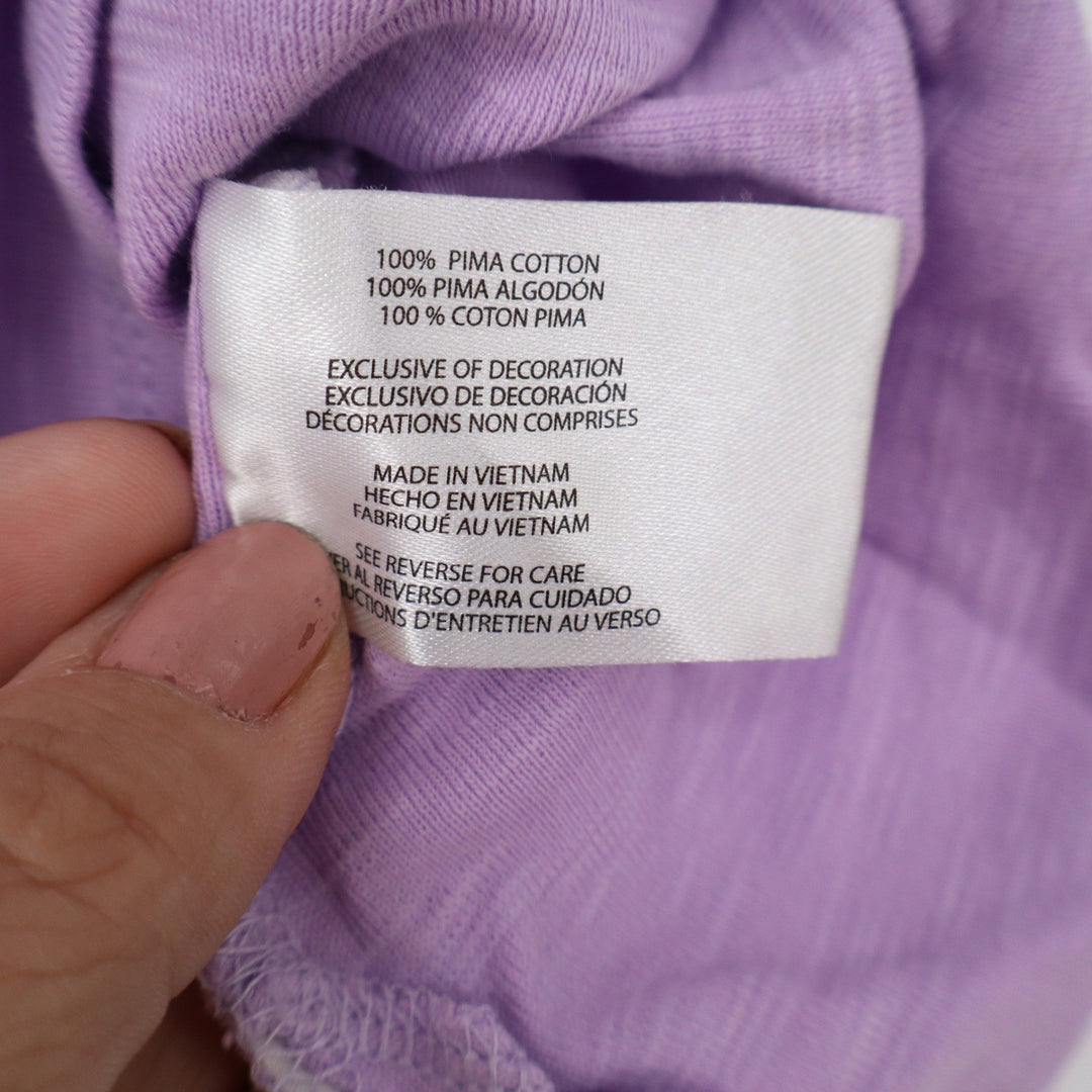 Orvis Womens Lavender Purple 100% Pima Cotton Slub Short Sleeve T-Shirt Size M