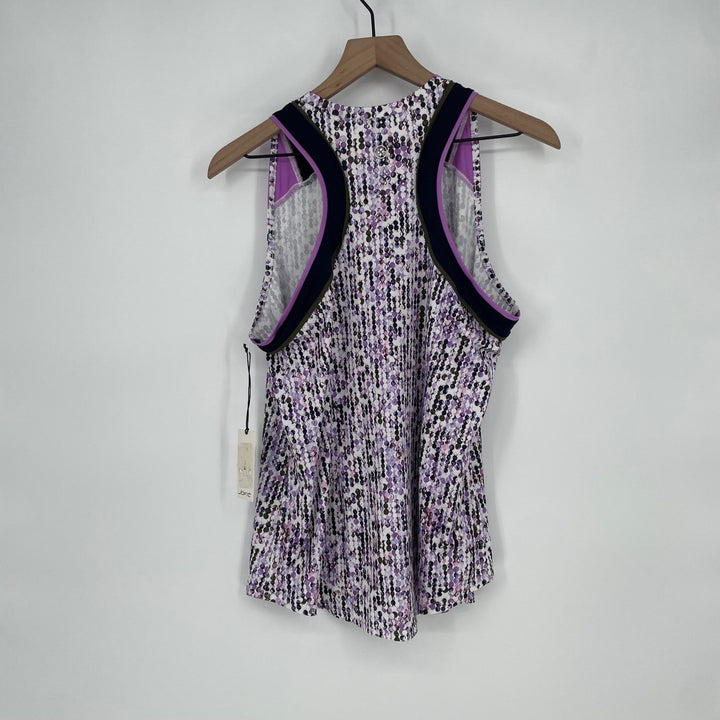 JOFit Womens Large Activewear Tank Top V Neck Abstract Print Purple Green