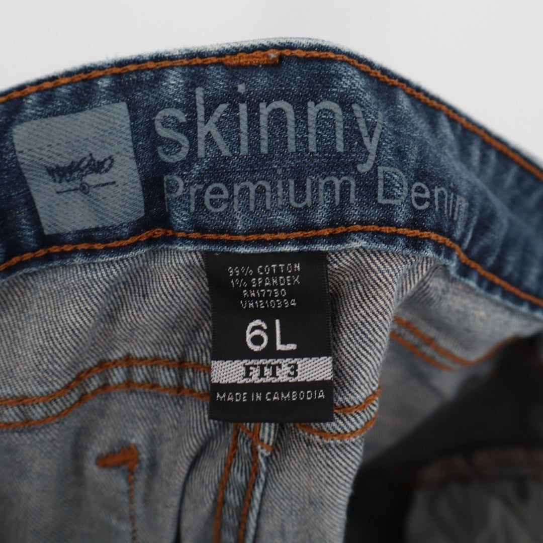 Mossimo Premium Jeans Womens 6L Blue Denim Cotton Stretch Mid Rise Skinny Leg