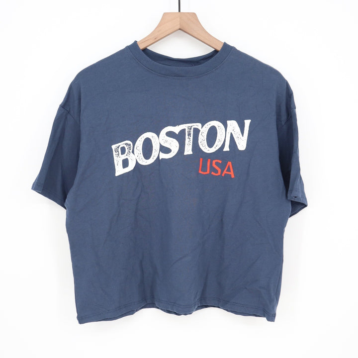 Where I'm From Boston USA Graphic T-Shirt Navy Blue Small Made in USA NEW