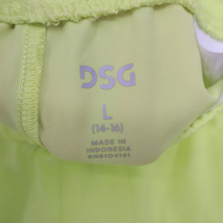 DSG Boys Agility Short Light Lime Neon Yellow Athletic Performance L 14-16 NEW